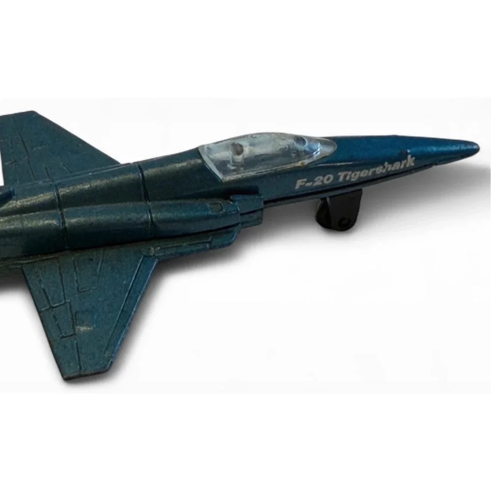 Vintage F-20 Tigershark Diecast Fighter Jet Metallic Blue Military Plane A212